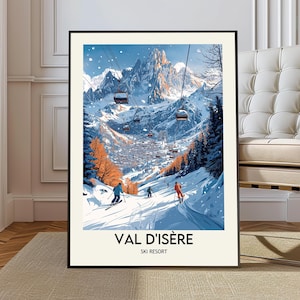 Val d’Isère Ski Resort poster, Val d’Isère Ski Resort Wall Art, Val d’Isère Ski Resort Print, Val d’Isère Ski Resort Photo, French Alps art