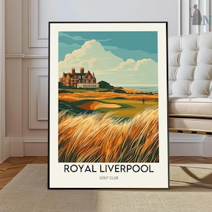 Royal Liverpool-golfbaan poster, Royal Liverpool golfbaan kunst aan de muur, Royal Liverpool golfbaan print, Hoylake poster, Hoylake print
