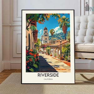 Riverside Travel Print California Poster Riverside Wall Art Riverside Wall Hanging Home Décor Riverside Gift Art Lovers California Poster
