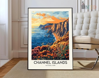 Impresión/Póster del Parque Nacional de las Islas del Canal, Póster del Parque Nacional, Póster del Parque Nacional de las Islas del Canal, Islas del Canal