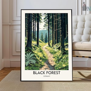 Black Forest Poster, Germany Travel Print, German Decor, Europe Travel Poster, European Wall Art, Mountain Print, Black Forest Travel Poster