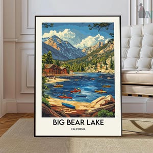 Big Bear Lake Travel Poster, Big Bear Lake Wall Art, Big Bear Lake Poster Print, Big Bear Lake Photo, Big Bear Lake Decor, California, USA