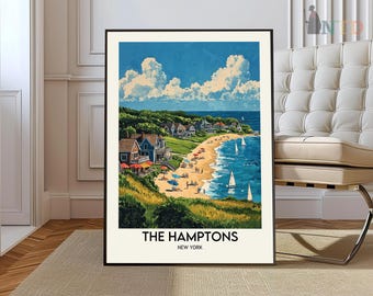 The Hamptons Travel Poster, The Hamptons Wall Art, The Hamptons Poster Print, The Hamptons Photo, The Hamptons Decor, New York, USAlogo