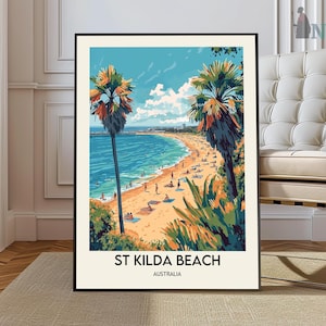 St Kilda Beach Print, St Kilda Beach Wall Art, St Kilda Beach Poster, St Kilda Beach Photo, St Kilda Beach map, St Kilda Beach Australia