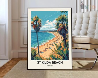 St Kilda Beach Print, St Kilda Beach Wall Art, St Kilda Beach Poster, St Kilda Beach Photo, St Kilda Beach map, St Kilda Beach Australia