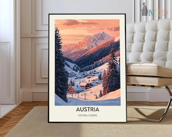 Impresión de Austria, arte mural de Austria, póster de Austria, foto de Austria, impresión de póster de Austria, decoración de pared de Austria, póster de viaje de Austria a Viena