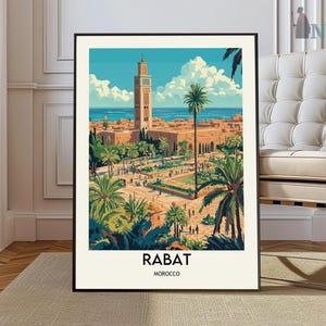 Rabat poster, Rabat Wall Art, Rabat Print, Rabat Photo, Rabat Poster Print, Rabat Travel Poster, Rabat city, Rabat Morocco, Rabat  decor