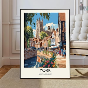 York Poster, England Travel Print, UK City Wall Art, North Yorkshire Decor, York Minster Print, York Travel Poster, UK Travel Art