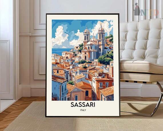 Sassari Sardinia Poster: City Travel Print, Ready to Hang - Etsy