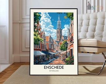 Enschede City Map Poster: Modern Dutch Travel Art