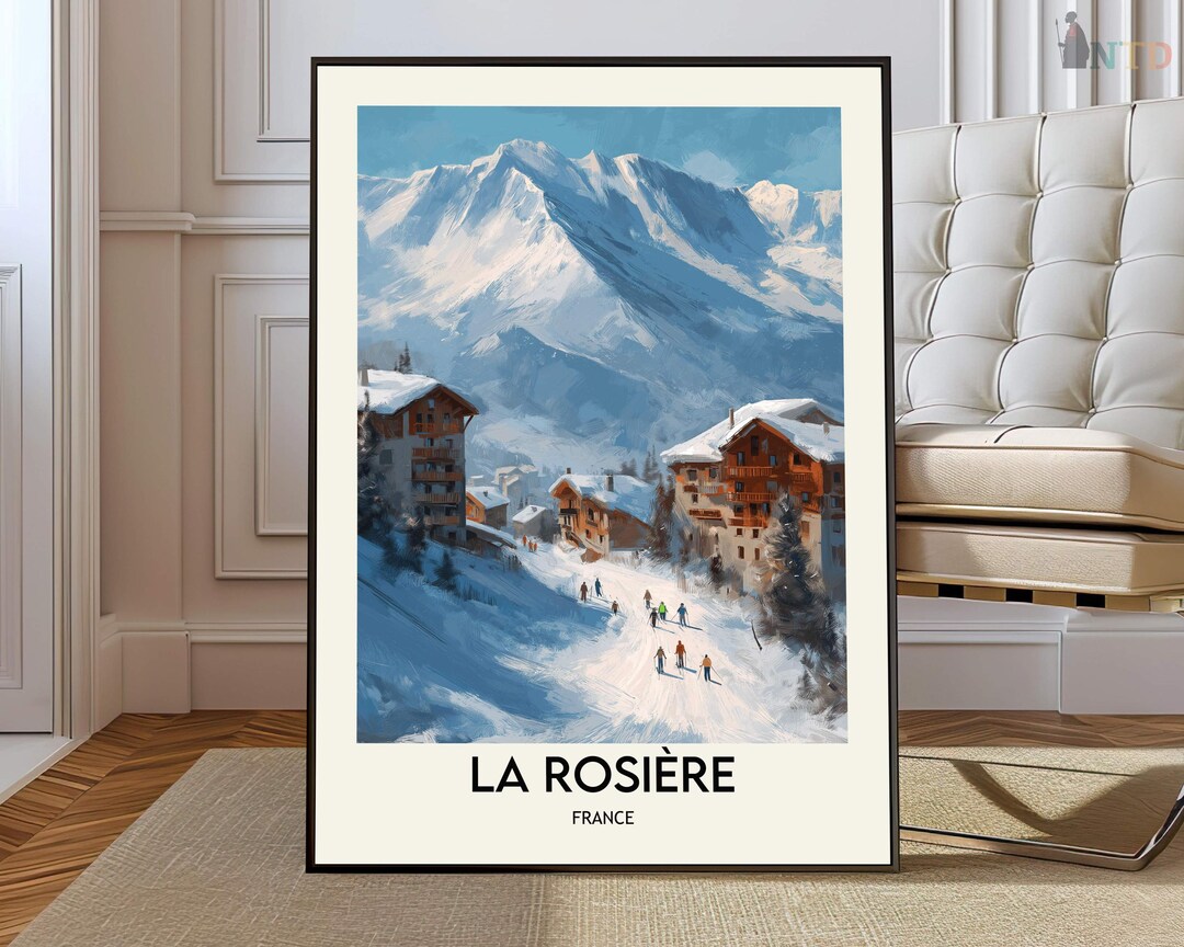 La Rosiere Poster Print French Alps Wall Art Ski Resort Decor