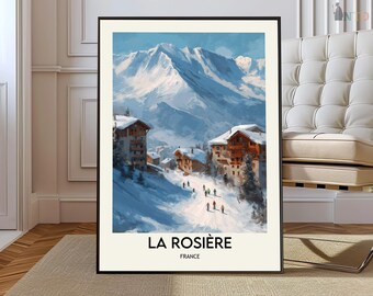 La Rosiere Poster Print French Alps Wall Art Ski Resort Decor