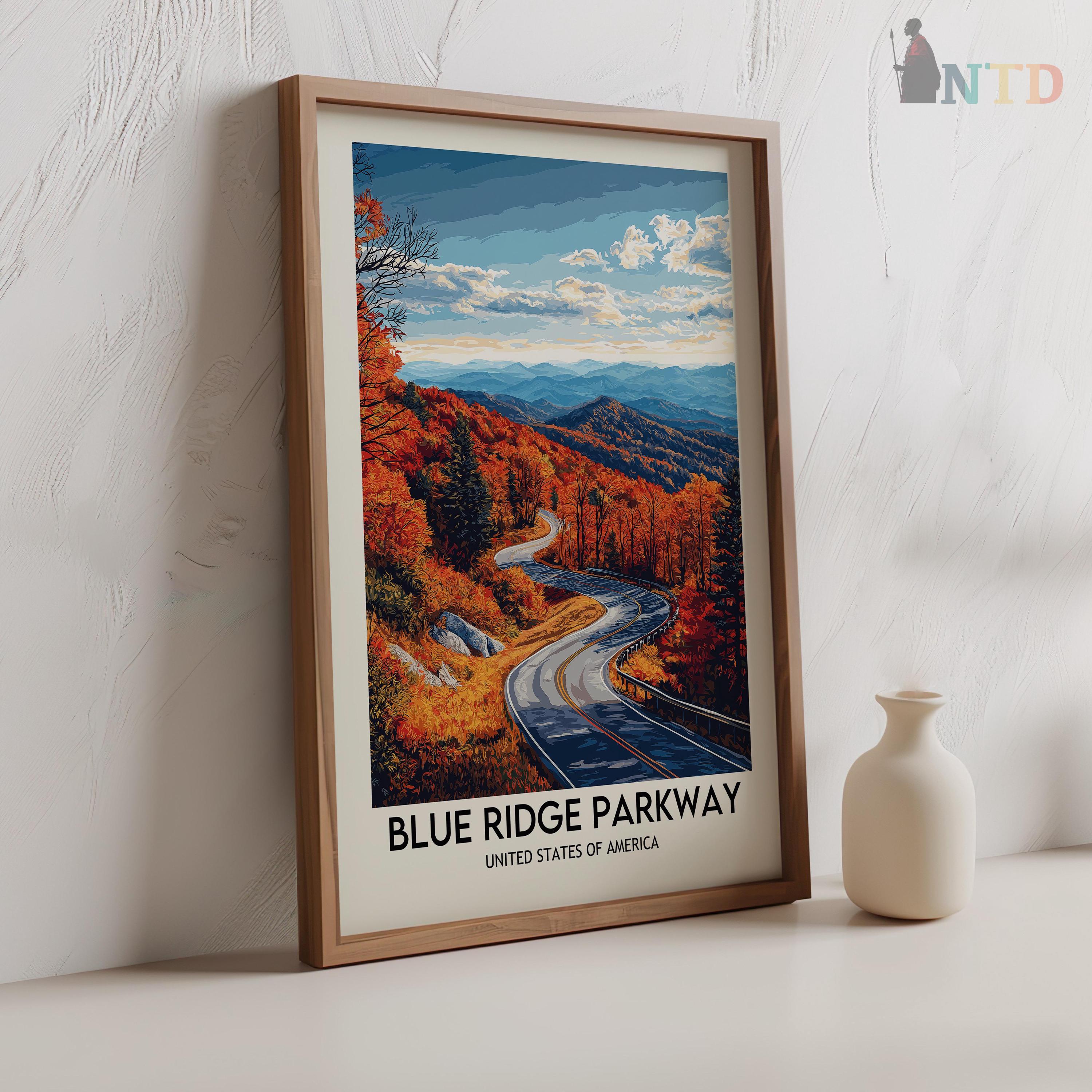 Blue Ridge Parkway Blue Ridge Mountains Print, Blue Ridge Mountains ...
