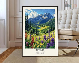 Fernie Travel Poster, Fernie Wall Art, Fernie Poster Print, Fernie Photo, Fernie Decor, Fernie British Columbia, Fernie Canada