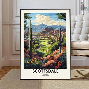 Póster de Scottsdale, Arte mural de Scottsdale, Impresión de Scottsdale, Foto de Scottsdale, Impresión de póster de Scottsdale, Póster de viaje de Scottsdale, Arizona