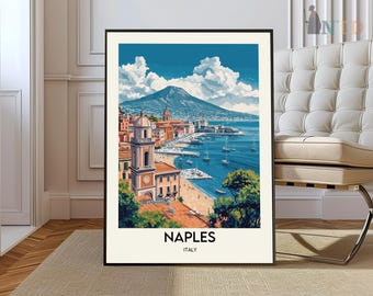 ナポリのタイル模様のアートプリント：イタリア沿岸の装飾 - Etsy 日本