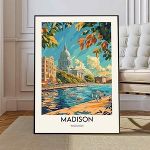 Madison poster, Madison Wall Art, Madison Print, Madison Photo, Madison Poster Print, Madison Travel Poster, Madison Wisconsin, Madison city