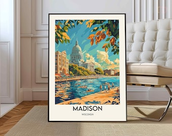 Madison poster, Madison Wall Art, Madison Print, Madison Photo, Madison Poster Print, Madison Travel Poster, Madison Wisconsin, Madison city