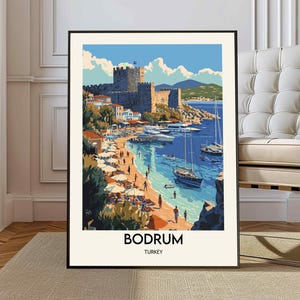 Affiche de Bodrum, oeuvre d'art murale de Bodrum, impression de Bodrum, photo de Bodrum, impression d'affiche de Bodrum, affiche de voyage de Bodrum, ville de Bodrum, affiche de Turquie