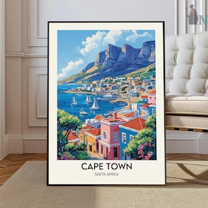 Poster de voyage au Cap, art mural Le Cap, impression d&#39;affiche du Cap, photo du Cap, décoration du Cap, Afrique du Sud