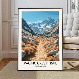 Impresión de Pacific Crest Trail / Póster de Pacific Crest Trail / Arte mural de Pacific Crest Trail / Póster de Pacific Crest Trail / Mapa de Pacific Crest Trail