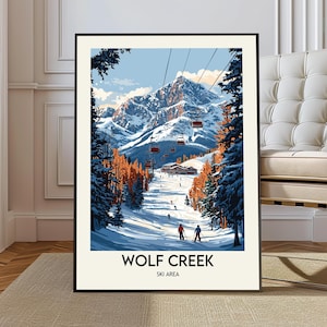 Wolf Creek-skigebied poster, Wolf Creek-skigebied kunst aan de muur, Wolf Creek-skigebied print, Wolf Creek-skigebied foto, Wolf Creek Ski Colorado, Colorado