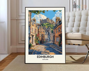 Stampa di Edimburgo, Arte murale di Edimburgo, Arte di Edimburgo, Poster di Edimburgo, Fotografia della Scozia, Castello di Edimburgo, Skyline di Edimburgo, Poster della Scozia