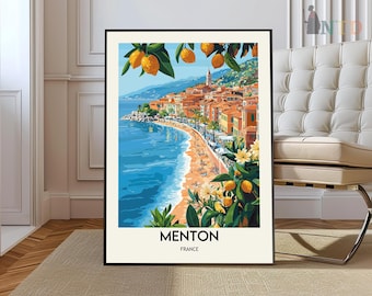 Menton poster, Menton Wall Art, Menton Print, Menton Photo, Menton Poster Print, Menton Travel Poster, Menton French Riviera, Côte d’Azur