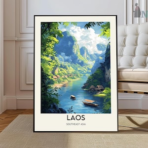 Laos Print, Laos Art, Laos Poster, Laos Photo, Laos Poster Print, Laos painting, Laos poster, Laos Wall Art, Vientiane city, Vientiane map