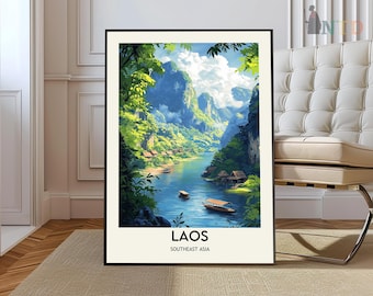 Laos Print, Laos Art, Laos Poster, Laos Photo, Laos Poster Print, Laos painting, Laos poster, Laos Wall Art, Vientiane city, Vientiane map