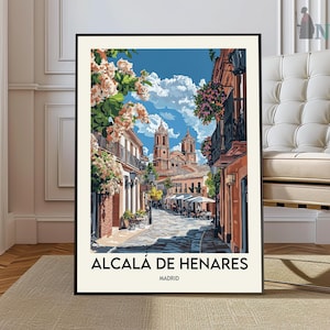 Impression d'Alcalá de Henares, art mural Alcalá, affiche d'Alcalá, photo d'Alcalá, impression d'affiche d'Alcalá, affiche de voyage d'Alcalá, Alcalá de Henares, Madrid