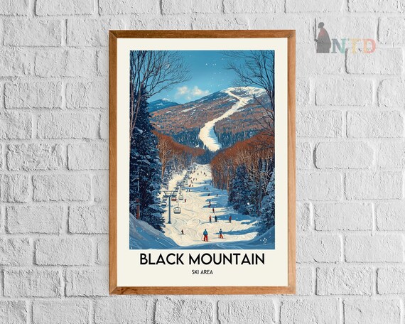 Black Mountain Ski Area Poster: Jackson NH Vintage Travel Art