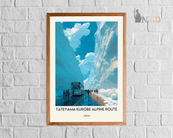 Tateyama Kurobe Alpine Route Poster, Japan Alps Snow Corridor Wall