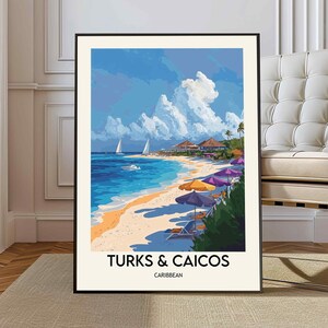 Turks and Caicos Print, Turks and Caicos Poster, Turks and Caicos Wall Art, Turks and Caicos Gift, Caribbean Print, Caribbean Coast Poster