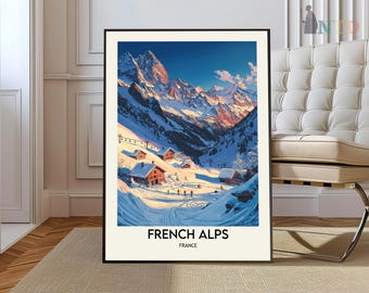 French Alps Poster, French Alps Print, French Alps Wall Art, Alps Print, French Alps Landscape, French Alps Decor, Alps Art