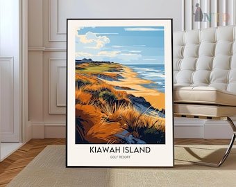 Impression du complexe de golf Kiawah Island, affiche de l'île de Kiawah, art mural de l'île de Kiawah, voyage sur l'île de Kiawah, île de Kiawah