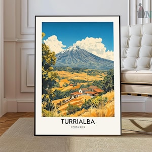 Turrialba Volcano Poster: Costa Rica Travel Art Print