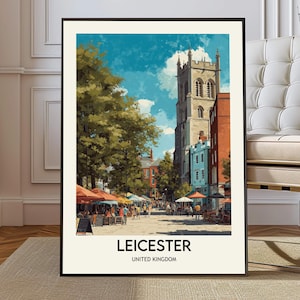 Leicester poster, Leicester Wall Art, Leicester Print, Leicester Photo, Leicester Poster, Leicester Travel, Leicester city, Leicester map