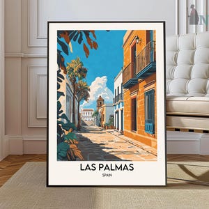 Las Palmas De Gran Kanaria Poster, Spanischer Reise-Druck, Las Palmas De Gran Kanaria Reise, Kunst, Las Palmas De Gran Kanaria Wandkunst