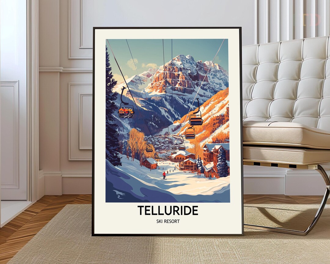 Telluride Ski Resort Poster: Colorado Mountain Art Print - Etsy
