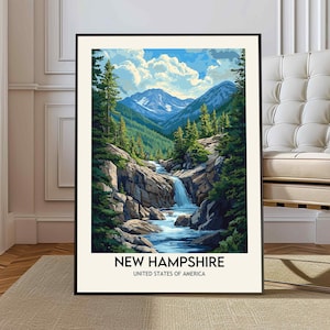 Impresión de New Hampshire, Arte mural de New Hampshire, Póster de New Hampshire, Foto de New Hampshire, Impresión de póster de New Hampshire, Estado del Granito