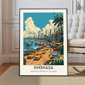 Kinshasa Print, Kinshasa Kunst, Kinshasa Poster, Kinshasa Foto, Kinshasa Poster Druck, Kinshasa Malerei, DR KONGO Reiseplakat, Kinshasa