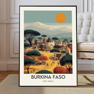 Burkina Faso print, Burkina Faso poster, Burkina Faso wall art, Burkina Faso decor, Burkina Faso artwork, Burkina Faso travel art, gift