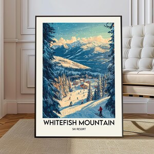 Whitefish Mountain Ski Resort poster, Whitefish Mountain Ski Resort Wall Art, Whitefish Mountain Ski Resort art, Whitefish Mountain Montana