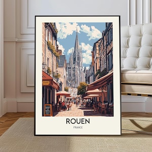 Rouen poster, Rouen Wall Art, Rouen France Print, Rouen Photo, Rouen Poster Print, Rouen Travel, Rouen city, Rouen map, Rouen gift