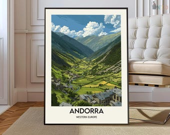 Andorra Wall Art, Andorra Travel Poster, Andorra Mountain Print, Andorra Landscape Photography, Pyrenees mountains, Andorra Travel Decor