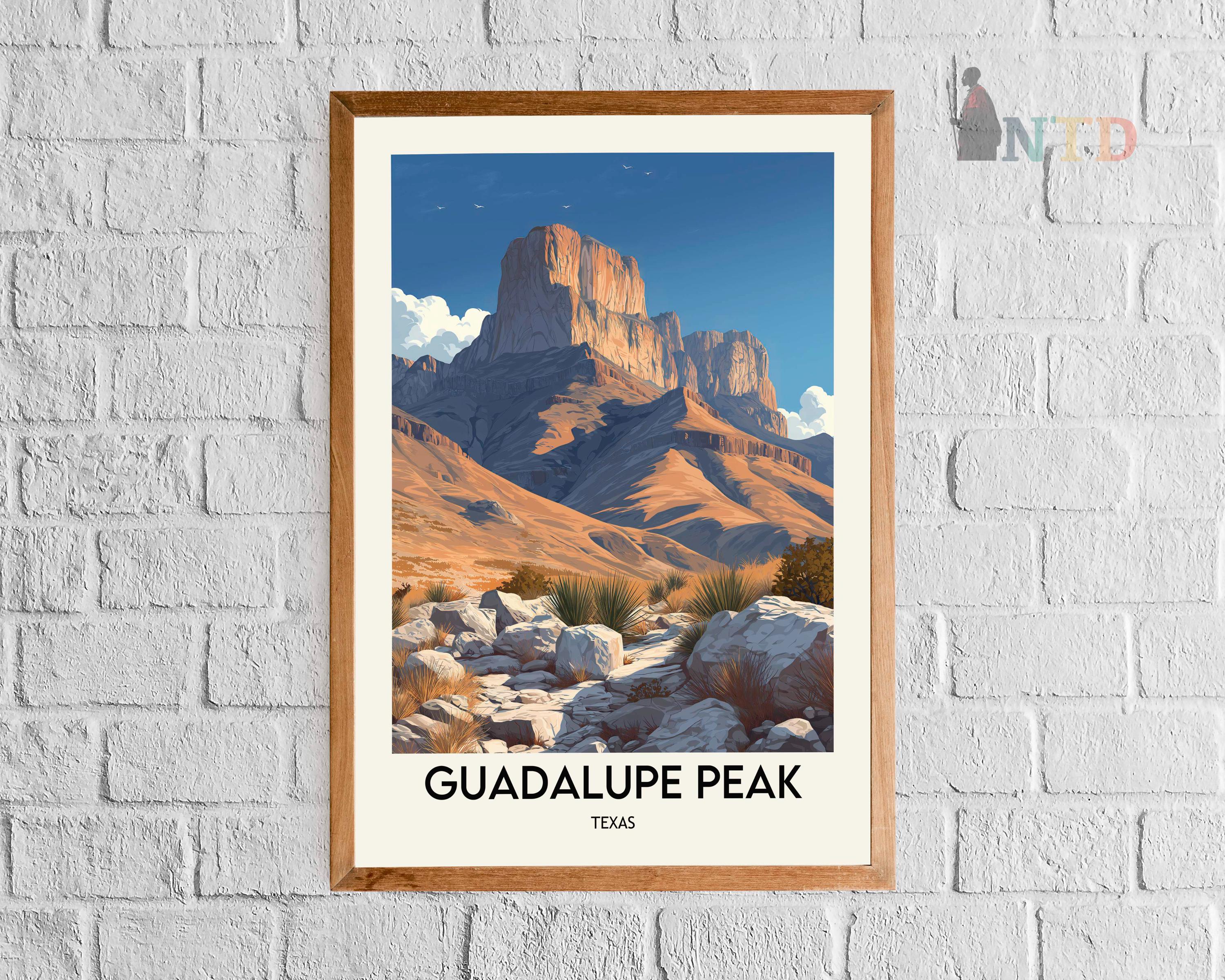 パグ アートフォト「What's up？」デンマーク　レア Guadalupe Peak Texas Poster, Highest Point in Texas Summit Wall