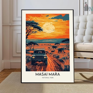 Masai Mara Travel Wall Art Masai Mara Wall Decor Masai Mara Travel Print Wall Art Masai Mara Print Masai Mara Poster Kenya Wall Art Gift
