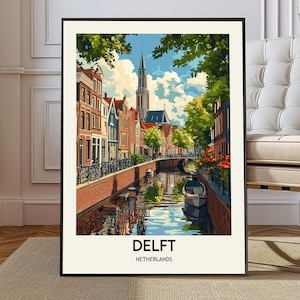 Delft poster, Delft Wall Art, Delft Print, Delft Photo, Delft Poster Print, Delft Travel, Delft city, Delft map