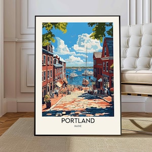 Portland Maine poster, Portland Maine print, Portland Maine art, Portland Maine decor, Portland Head Light, Casco Bay Islands